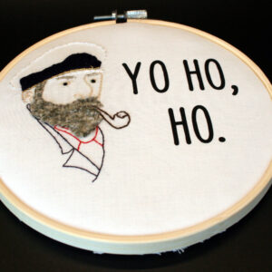 6-Inch embroidery hoop with image and text