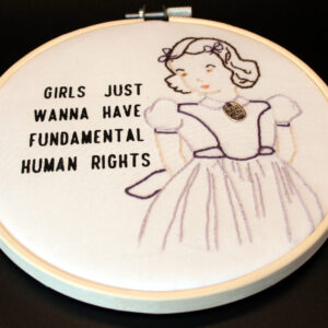 6-Inch embroidery hoop with image and text