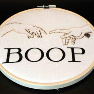 6-Inch embroidery hoop with image and text
